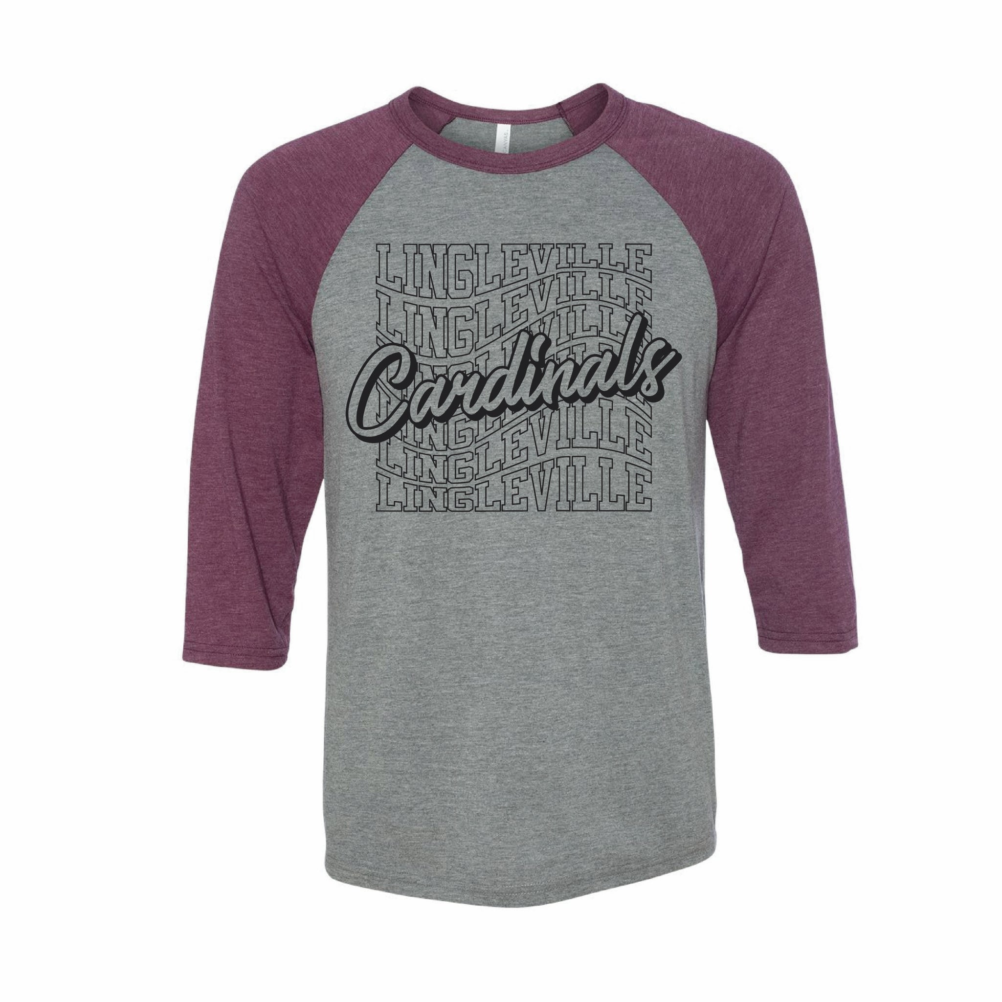 Baseball Sleeve Wavy Cardinals Tee