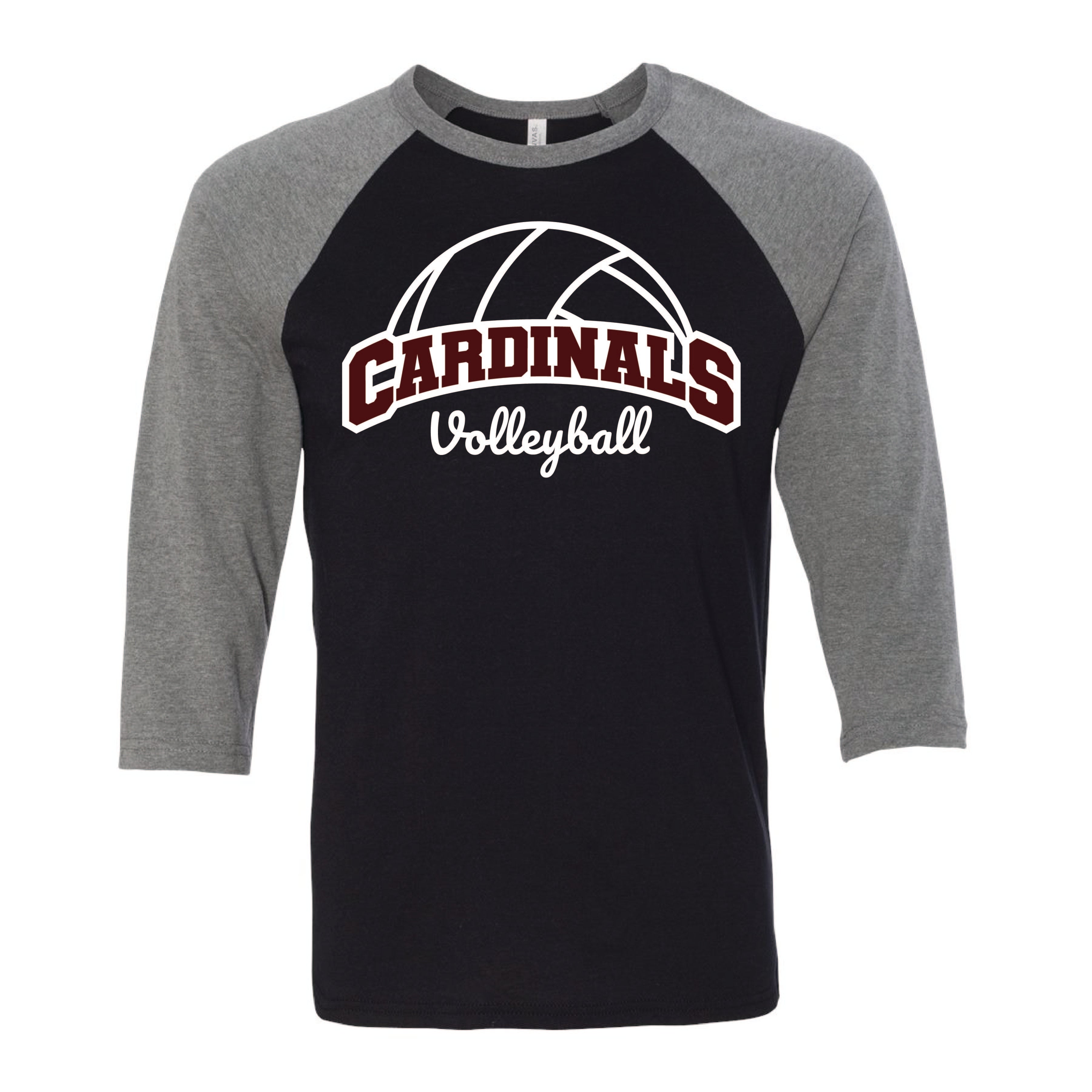 Baseball Sleeve Cardinal Volleyball Tee