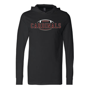 Hooded Long Sleeve Cardinals Football Tee