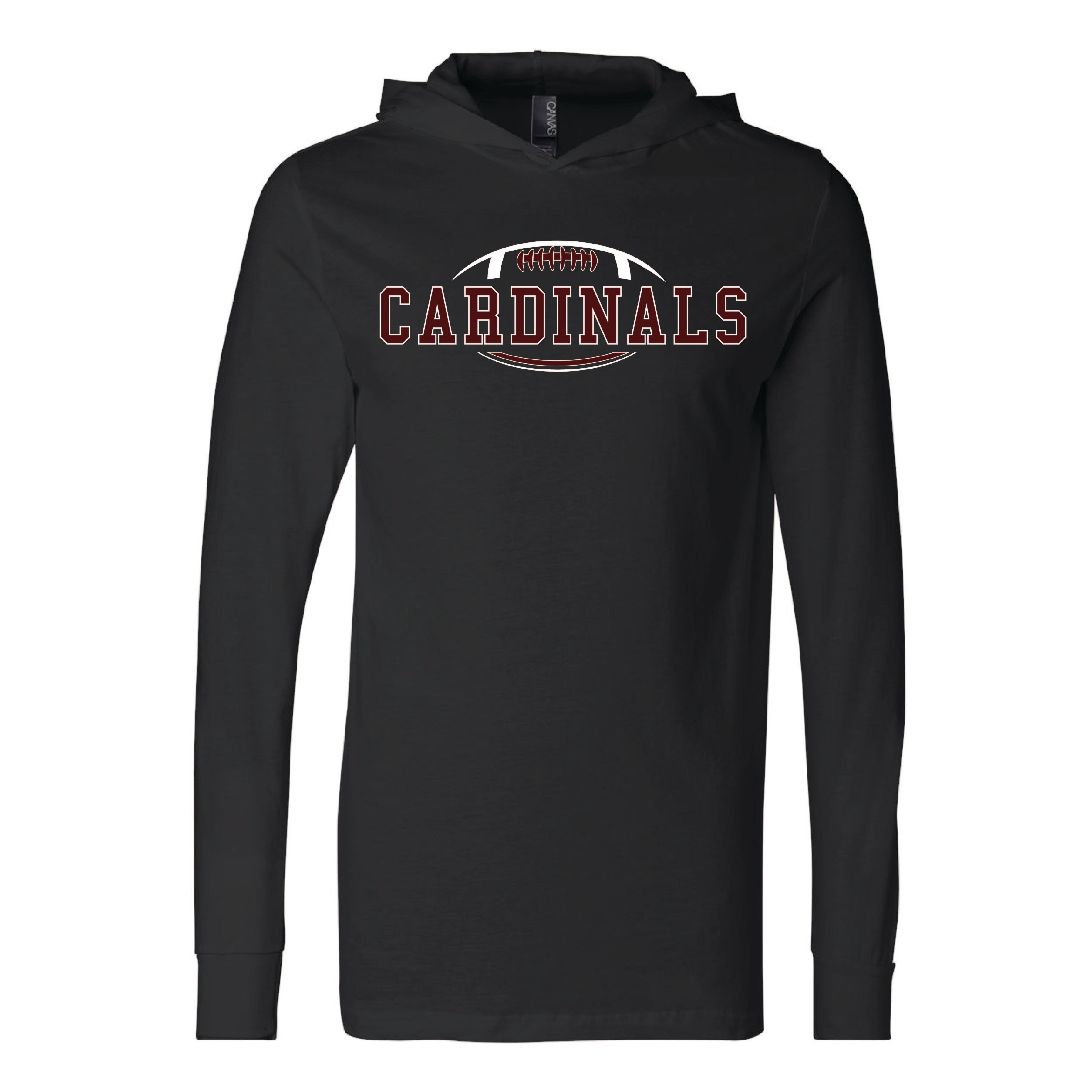 Hooded Long Sleeve Cardinals Football Tee