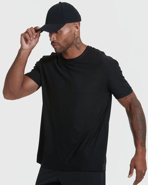 True Classic - Short Sleeve T-Shirt | Active | Crew Neck | Black: XL