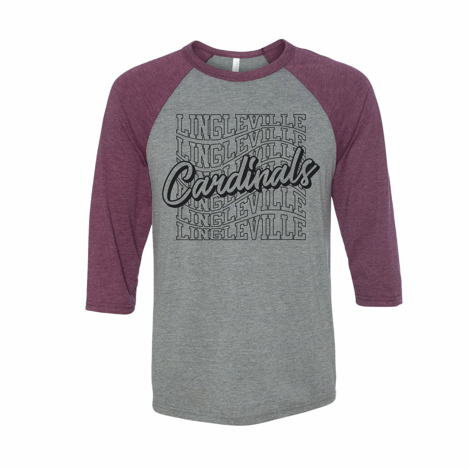 Baseball Sleeve Wavy Cardinals Tee