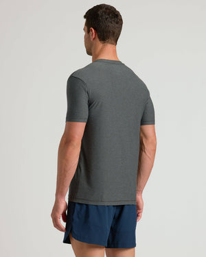 True Classic - Charcoal Heather Gray Active V-Neck: XL