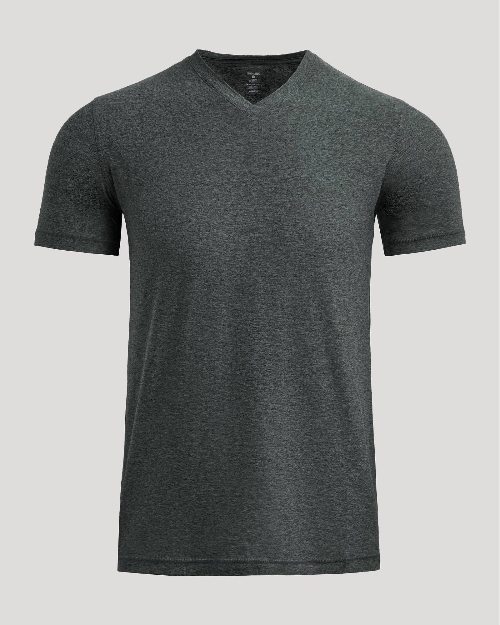 True Classic - Charcoal Heather Gray Active V-Neck: XL