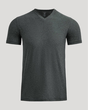 True Classic - Charcoal Heather Gray Active V-Neck: XL