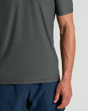 True Classic - Charcoal Heather Gray Active V-Neck: XL