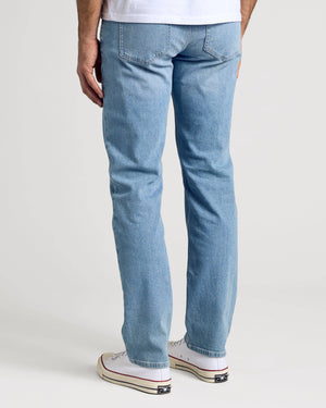 True Classic - Light Indigo Wash Straight Authentic Denim Jeans: 34L / 34