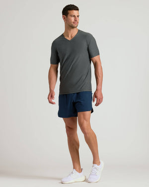 True Classic - Charcoal Heather Gray Active V-Neck: XL