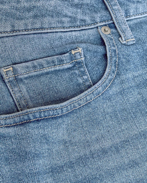 True Classic - Light Indigo Wash Straight Authentic Denim Jeans: 34L / 34