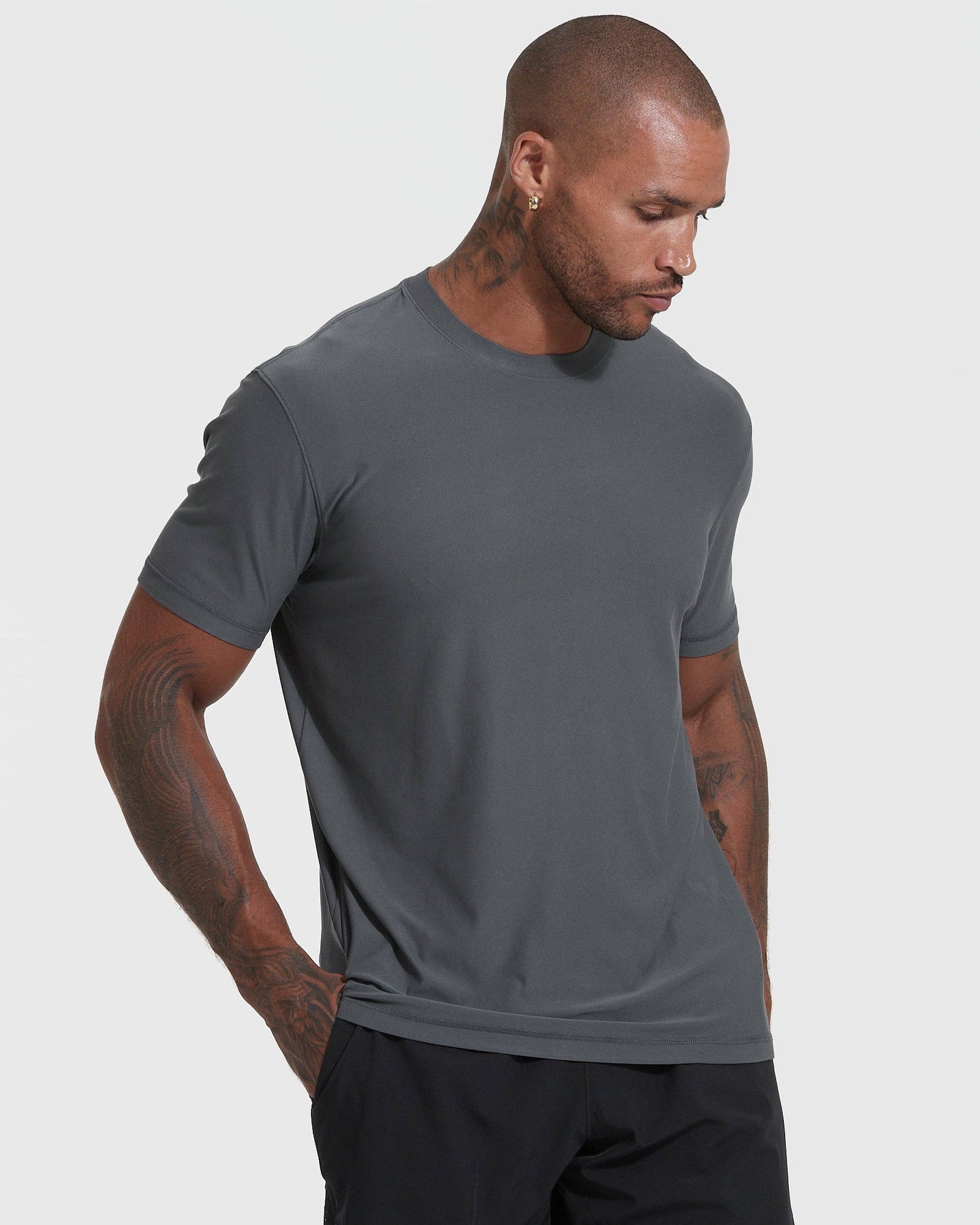 True Classic - Short Sleeve T-Shirt | Active | Crew Neck | Carbon: XL