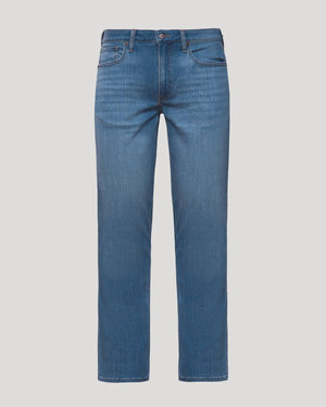 True Classic - Medium Indigo Wash Straight Comfort Stretch Jeans: 34L / 34