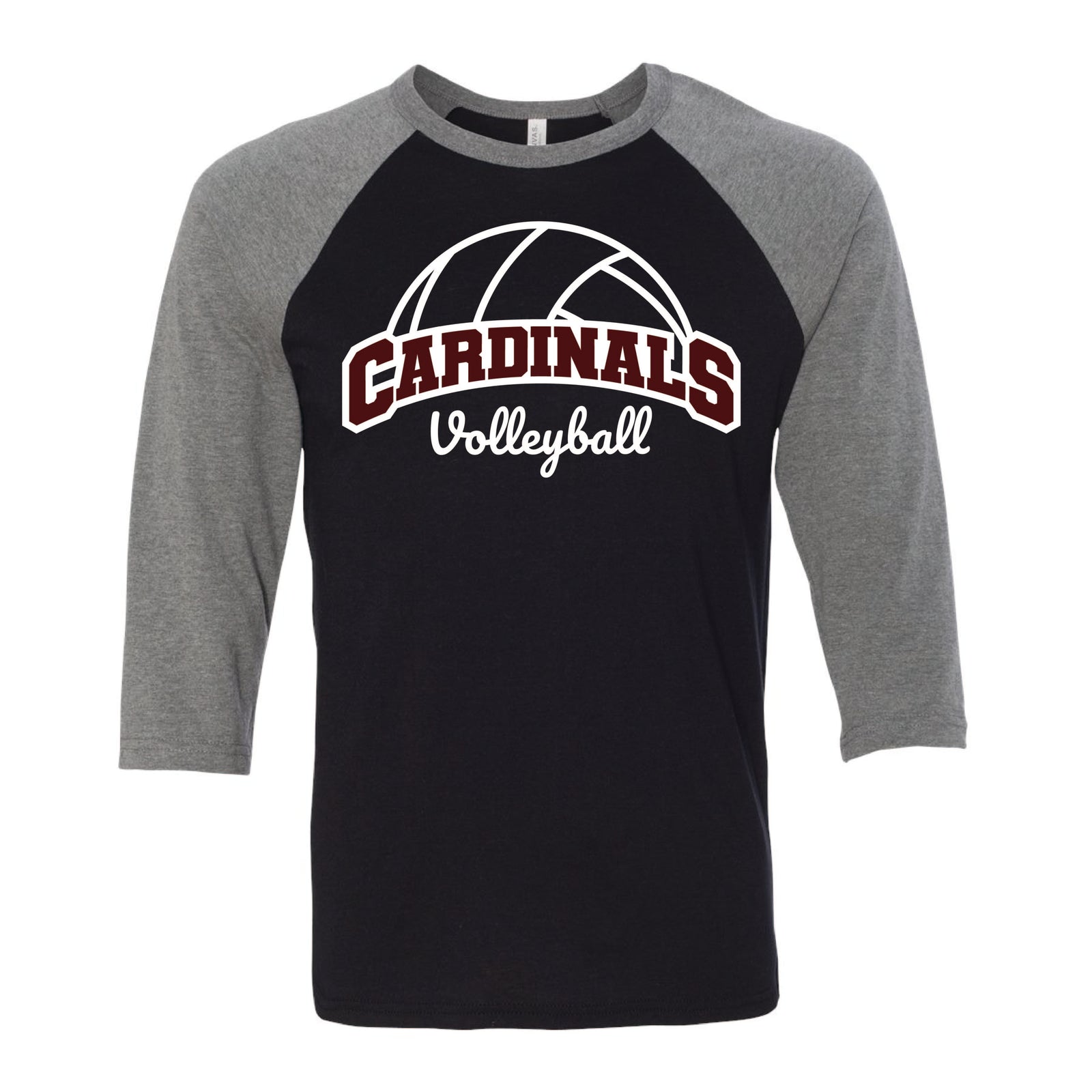 Baseball Sleeve Cardinal Volleyball Tee