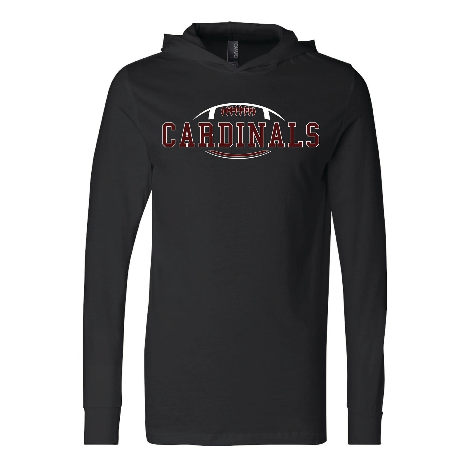 Hooded Long Sleeve Cardinals Football Tee